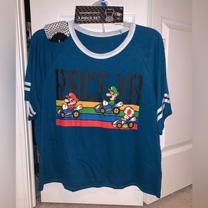 Mario Kart 3 piece set! Top, bottom, & socks! 2XL
